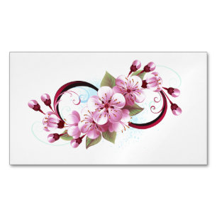 Cartão De Visitas Magnético Infinidade com Flores de Flor Sakura