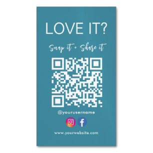 Cartão De Visitas Magnético Instagrar E Compartilhar Código Qr No Facebook