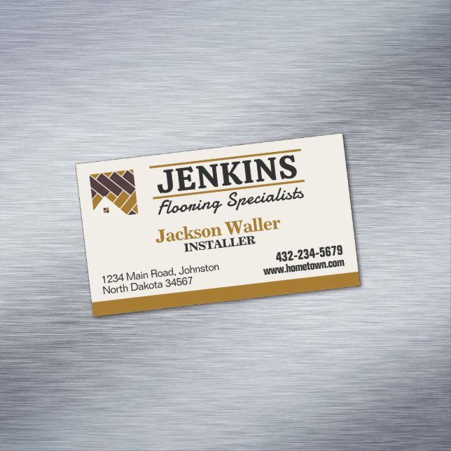 Cartão De Visitas Magnético Instalação do Flooring Professional (Posição Original)