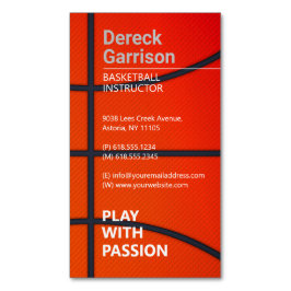 Cartão De Visitas Magnético Instrutor de basquete | Treinador | Formador