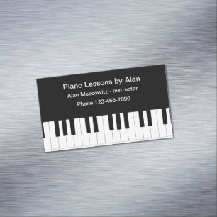 Cartão De Visitas Magnético Instrutor de Lições de Piano