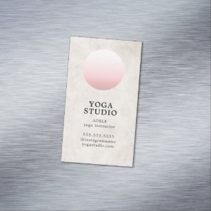 Cartão De Visitas Magnético Instrutor Pastel bege da ioga do círculo da