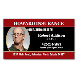 Cartão De Visitas Magnético Insurance Agent or Any Company