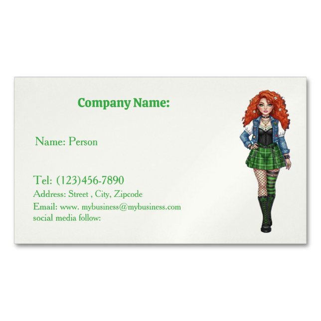 Cartão De Visitas Magnético irish dall  (Frente)