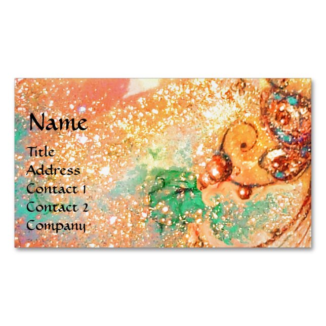 CARTÃO DE VISITAS MAGNÉTICO JARDIM DA PLANTA MÁGICA DE MANTEIGA DE SOMBRA PERD (Frente)