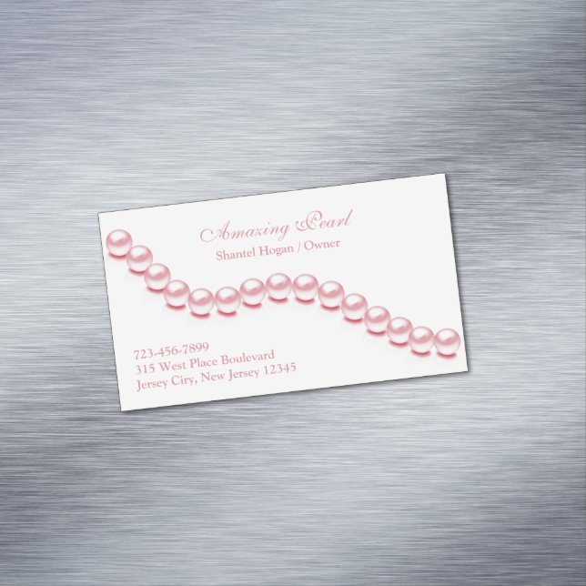 Cartão De Visitas Magnético Jewelry Pearl (Posição Original)