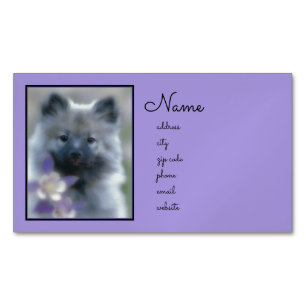 Cartão De Visitas Magnético Keeshond e Columbine - Fotografia de Cães