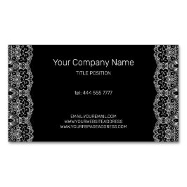 Cartão De Visitas Magnético Lace da Vintage Branca