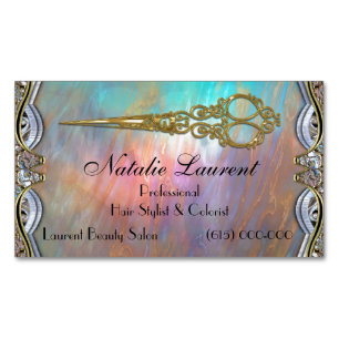 Cartão De Visitas Magnético Lâmina Chic de Tesoura Profissional Elegante