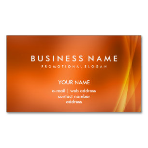 Cartão De Visitas Magnético Laranja abstrata moderna profissional elegante