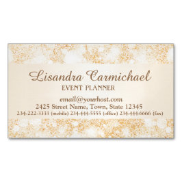 Cartão De Visitas Magnético Laranja Ice Bokeh Magnético Cartão de visita