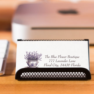 Cartão De Visitas Magnético Lavanda no Azul Delft, personalizável