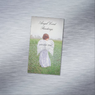 Cartão De Visitas Magnético Leitura de Design Angel Arte Elegante
