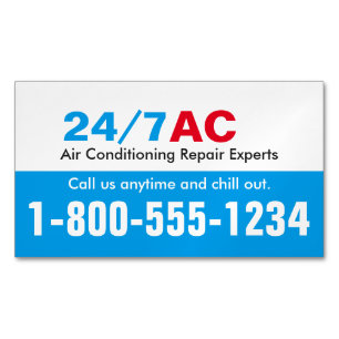 Cartão De Visitas Magnético Lembrete azul & vermelho do número