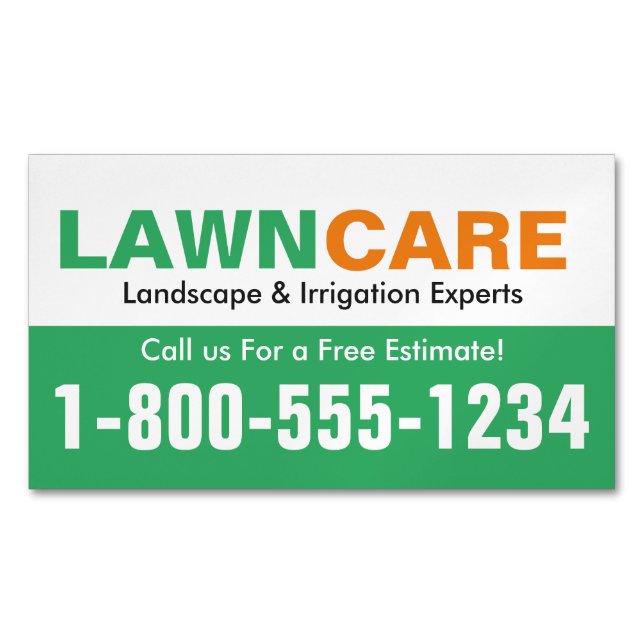 Cartão De Visitas Magnético Lembrete verde & alaranjado do número (Frente)