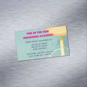 Cartão De Visitas Magnético Lições de água de piscina para natação