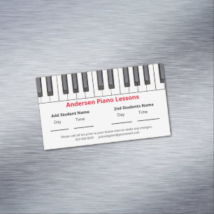 Cartão De Visitas Magnético Lições de Piano de Lembrete Personalizadas para 