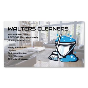 Cartão De Visitas Magnético Limpadores   Balde Mop e Soap