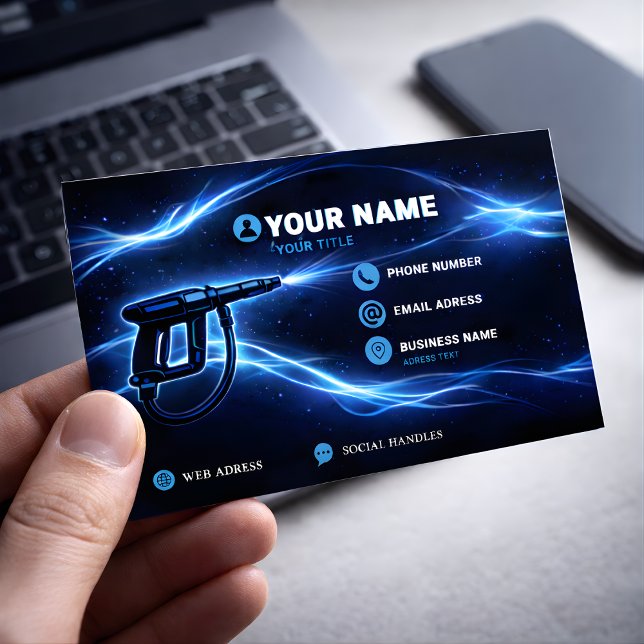 Cartão De Visitas Magnético Limpeza de Fachadas Residencial Cosmic Flow (Criador carregado)