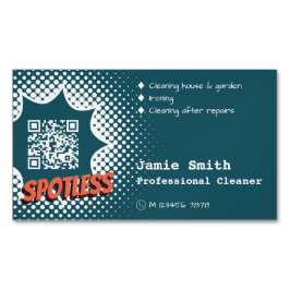 Cartão De Visitas Magnético Limpeza promocional Blue Spotless Home