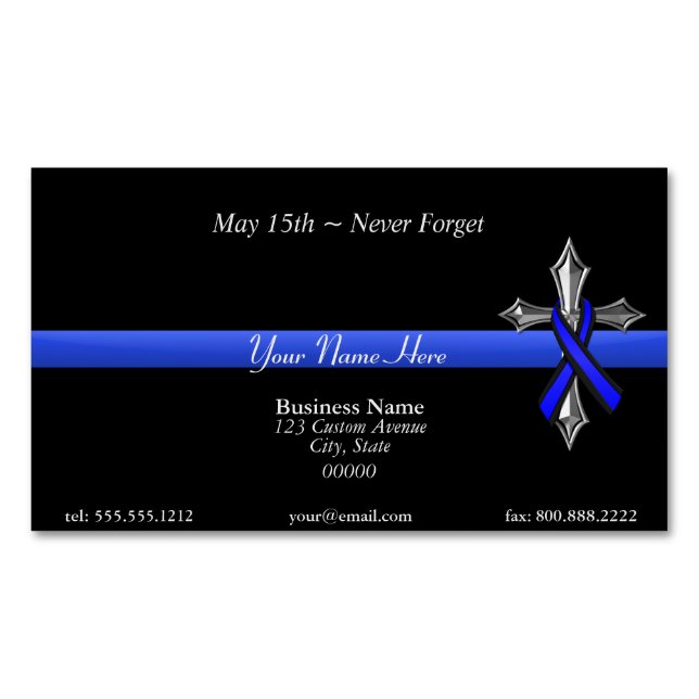 Cartão De Visitas Magnético Linha Azul Fino (Frente)