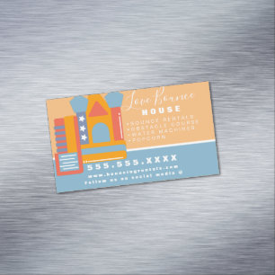Cartão De Visitas Magnético Logotipo da Casa de Bounce Empresa de Aluguer de F