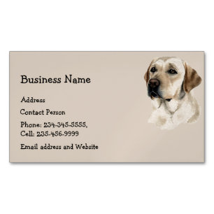 Cartão De Visitas Magnético Logotipo de animal de companhia de cães do Ouro L