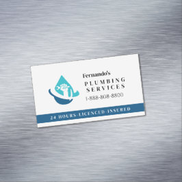 Cartão De Visitas Magnético Logotipo de Negócios de Serviço de Encanação Profi