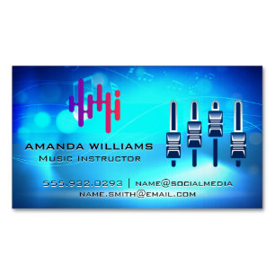 Cartão De Visitas Magnético Logotipo digital   Misturador   Antecedentes music