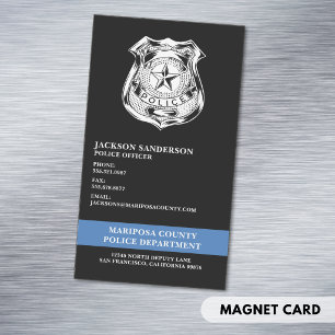 Cartão De Visitas Magnético Logotipo do Oficial do Departamento de Polícia
