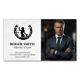 Cartão De Visitas Magnético Logotipo do sistema Justiça   Business Man   Advog