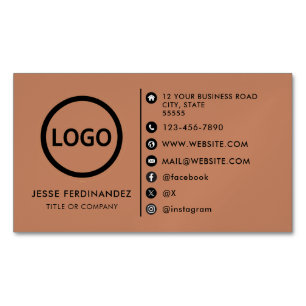 Cartão De Visitas Magnético Logotipo Personalizado Moderno Minimalista Elegant