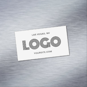 Cartão De Visitas Magnético Logotipo Retangular Moderno Preto Promocional