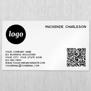 Cartão De Visitas Magnético Logotipo Simples e Código QR