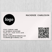 Logotipo Simples e Código QR Rosa Bege