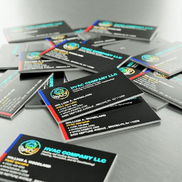 Cartão De Visitas Magnético Logotipo Slogan Empresa de Aquecimento e Refrigera