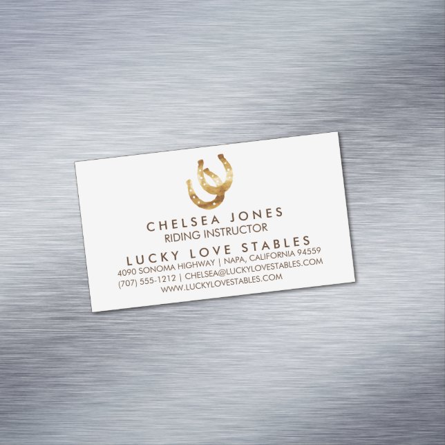 Cartão De Visitas Magnético Lucky Horsferes Equestre (Posição Original)