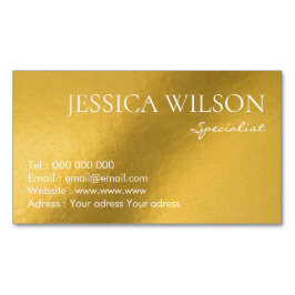 Cartão De Visitas Magnético Magnet Cartão de visita moderno de ouro de folha E