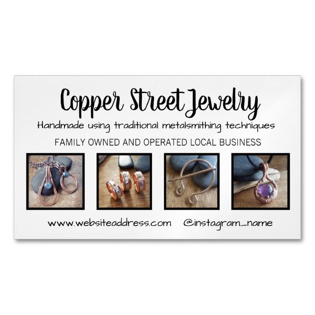 Cartão De Visitas Magnético Magneta empresarial personalizada com 4 fotos de p (Frente)