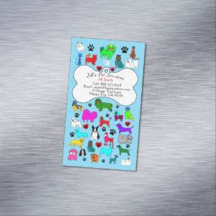 Cartão De Visitas Magnético Magneta Pet Sitting, Grooming & Veterinary Service