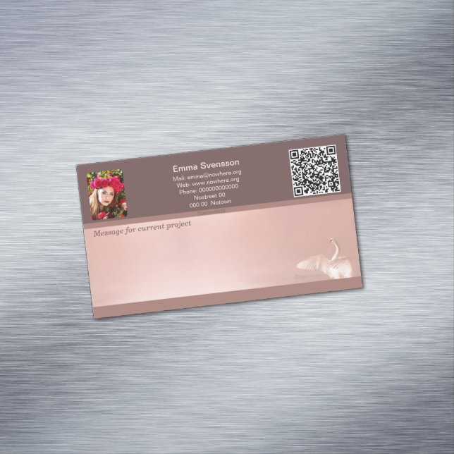 Cartão De Visitas Magnético Magnetiska visitkort — Connect, Swan (Posição Original)