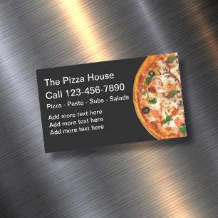 Cartão De Visitas Magnético Magnetos para empresas de entrega de pizza