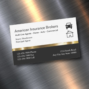 Cartão De Visitas Magnético Magnets de Cartão de visita do agente de seguros