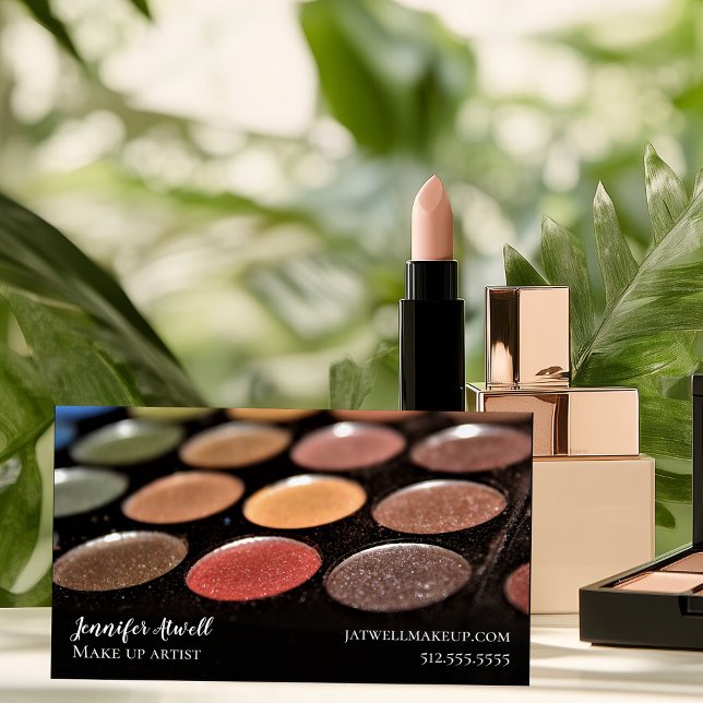 Cartão De Visitas Magnético Makeup Artist Eyeshadow Paleta Rainbow Glitter (Criador carregado)