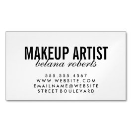 Cartão De Visitas Magnético Makeup Artist Minimalist / (preto / branco)