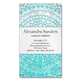 Cartão De Visitas Magnético Mandala da flor do gelo