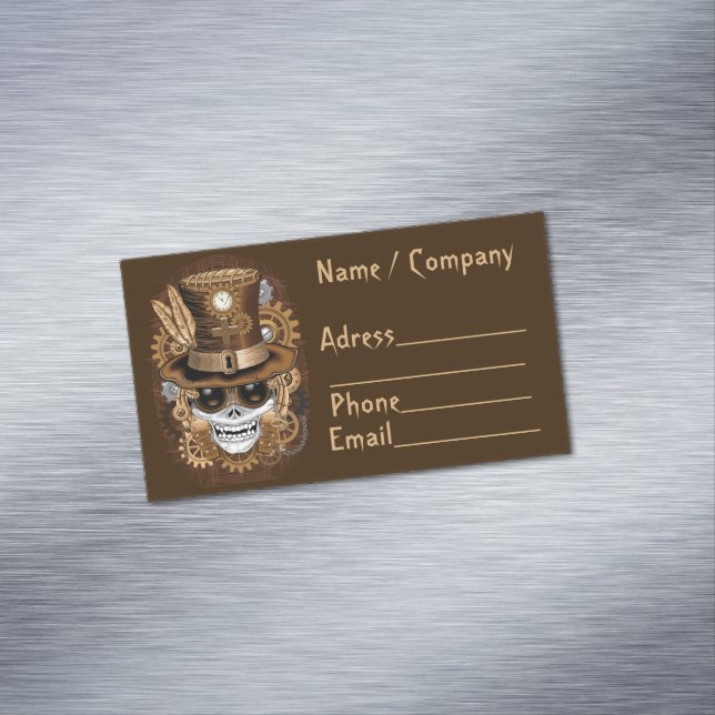 Cartão De Visitas Magnético Máquina de Retro de Voodoo Steampunk (Posição Original)