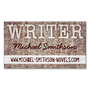 Cartão De Visitas Magnético Marketing de Web Sites Antiquado do Autor Grunge