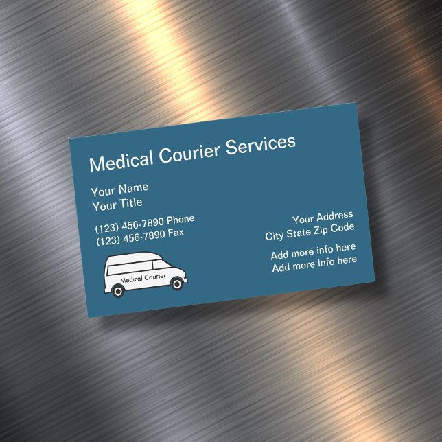 Cartão De Visitas Magnético Medical Courier Services (Criador carregado)