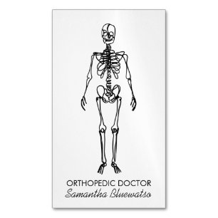 Cartão De Visitas Magnético Médico ortopédico esqueleto esculpindo osso simple